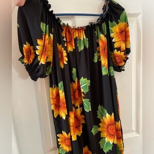 Vibrant Sunflower Off-Shoulder blouse